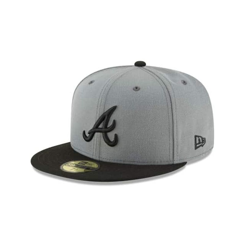 MLB Atlanta Braves Storm Basic 59Fifty Fitted (UIX7146) - Grey New Era Caps